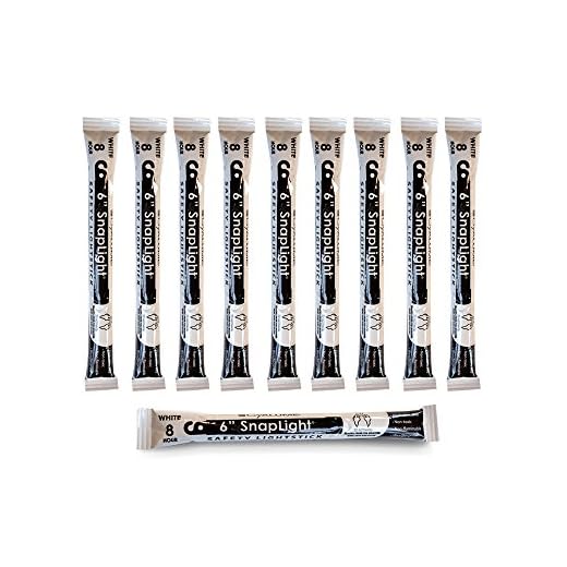 Cyalume Snaplight Qualité industrielle bâtons lumineux chimiques, Blanc, 6 "de long, 8 heure Durée (pack de 10)