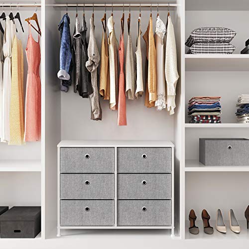 SONGMICS Storage Dresser with 6 Drawers for Closet, Nursery, Dorm Room, 31.5" L, Light Grey ULTS23W - Image 3