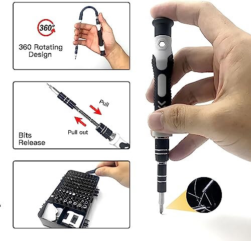 Image of Cheston 110-Piece Screwdriver and Nut Driver Bit Set | Professional Multi-Function Magnetic Repair Tool Kit for Mobiles, Tablets, Glasses, Laptops, PCs | PC Repair Screwdriver Set