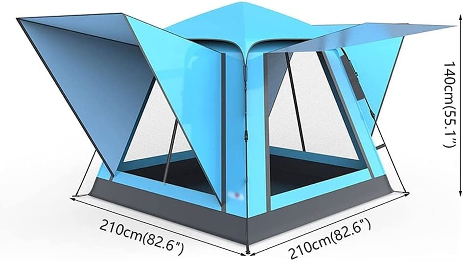 Carpa de camping impermeable para 3-4 personas COLOR AZUL miniatura 2