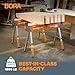 Bora Portamate Speedhorse XT Sawhorse Pair- Two pack, 30-36 inch height adjustable Legs, Metal Top for 2x4, Heavy Duty Pro Bench Saw Horse for Contractors, Carpenters - PM-4550T,Orange