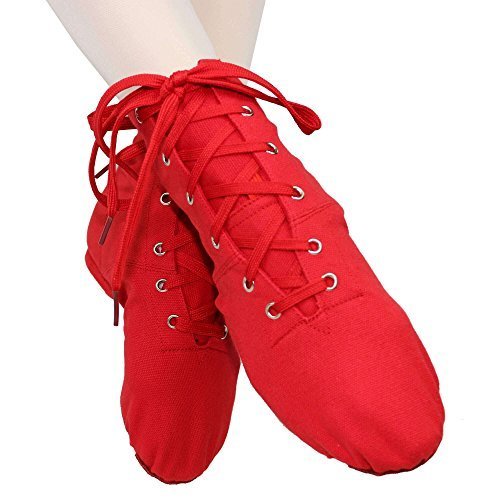 Danzcue Womens Canvas Lace up Jazz Boot Shoes4