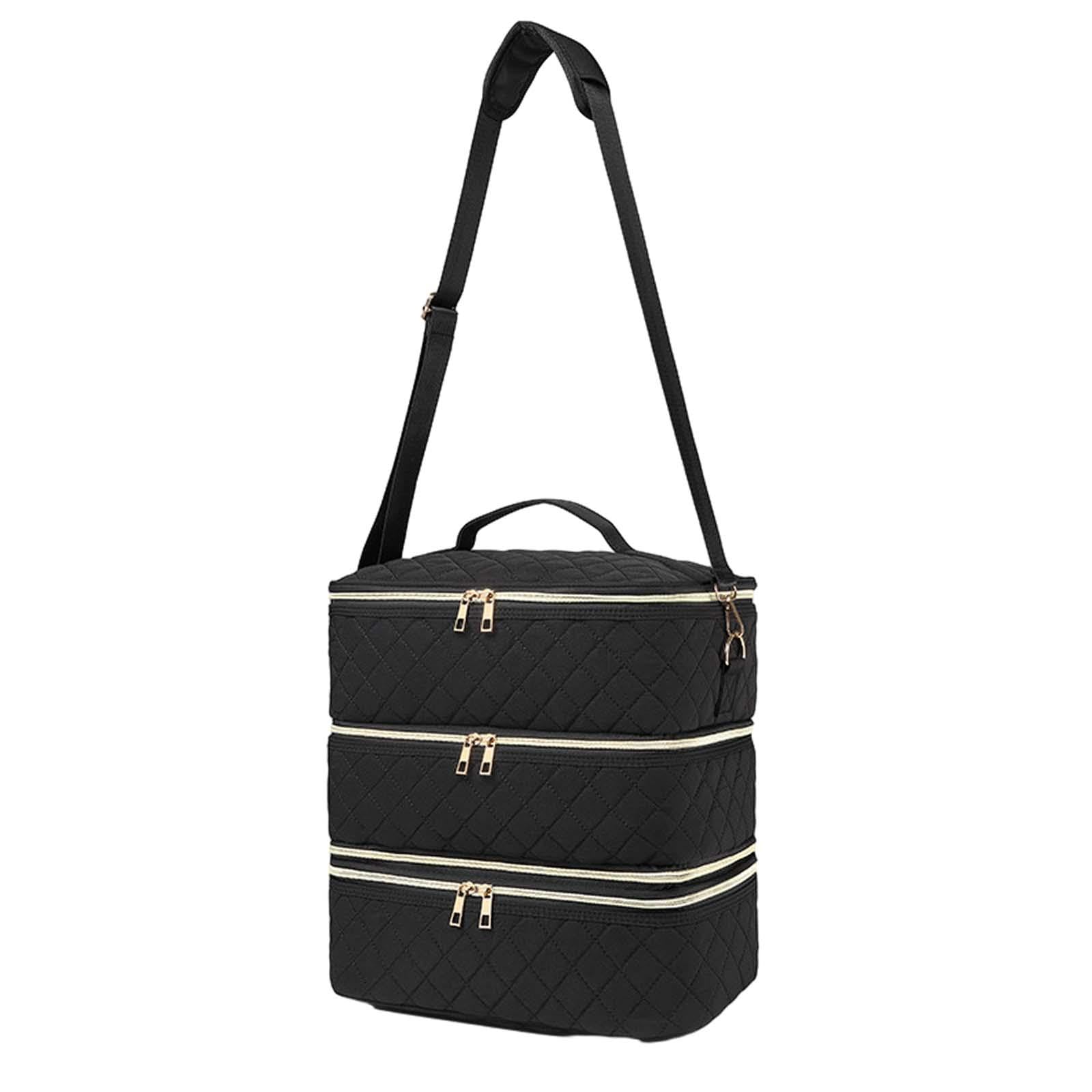 Bolsa de almacenamiento de esmalte de uñas de tres capas, bolsa de transporte para mujer, regalo para 80 esmaltes de uñas