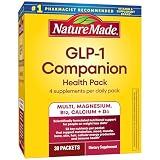 Nature Made GLP-1 Companion Health Pack, Multivitamin for Women and Men, Magnesium, Calcium, Vitamin D & B12, Nutritional Support for Weight Loss Diets, 30 Packets