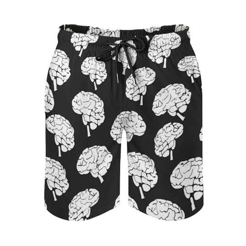 Brains Pattern Men's Swim Trunks Quick Dry Swimwear Beach Shorts with Pocket Bathing Suits3