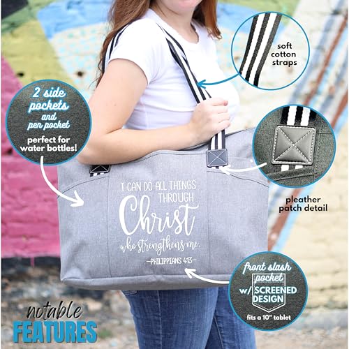 Brooke & Jess Designs Church Bags for Women - Bible Tote Bags for Women, Large Tote Bag for Womens with Zipper3