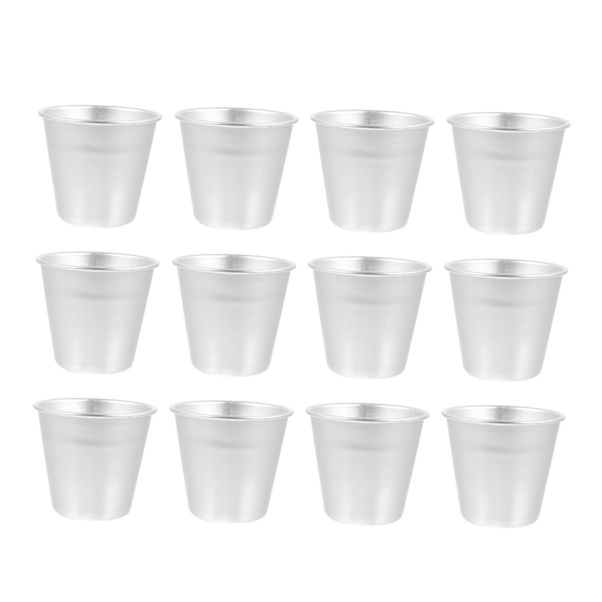 Moldes Para Hornear Pasteles De Aluminio Redondos Medianos, Cuencos De Mousse y Vasos De Gelatina, Superficie Lisa, Para Repostería Casera, Uso En Horno, Pack De 12 Unidades