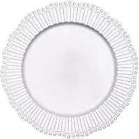 Mimo Style Sousplat Crown, Cor Prata, Material Polipropileno Com Boa Estabilidade Térmica e de Excelente Qualidade, Moderno e Versátil, Ideal Para Mesa Posta, Mede 33cm