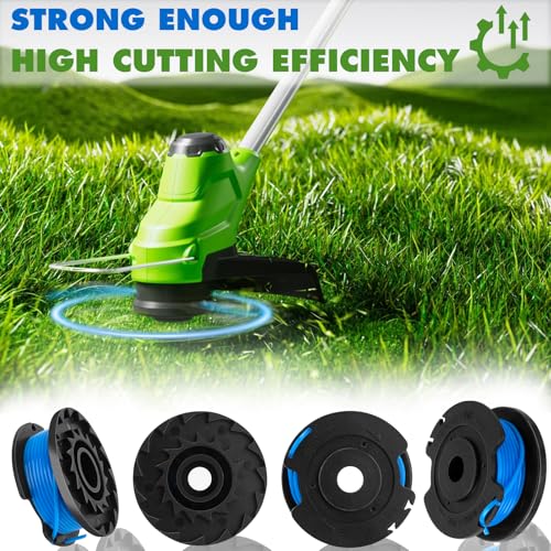 Replacement Spool for Greenworks Weed Eater String, 0.065\"-16ft Line for Greenworks Weed Wacker String, Auto-Feed Spool Single Line Cordless Trimmers (10 Spool+2 Cap) - Thumbnail 3