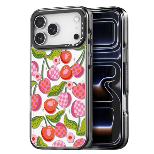 Coque iPhone 6,3 pouces antichoc 2m Rosarnnah 17BS avec motif cerise à carreaux