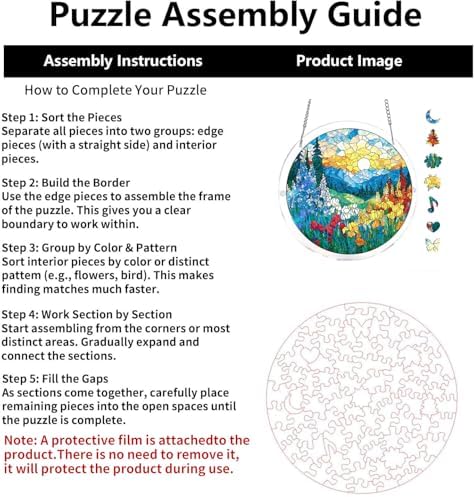 Acrylic Puzzle Suncatcher,Sun Catchers Puzzles Window Hanging for Home Decor,Dawn Blossom Sea Sun Catchers Jigsaw Puzzle Kit,DIY Gift for Women,Mom,Friends(83 Pieces,7 in)