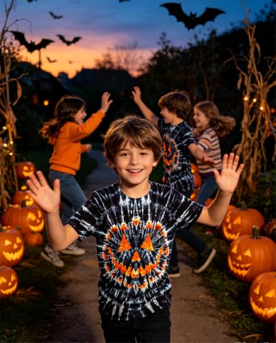 Image of Boys Tie Dye Shirt Size 4-14 Hippies Senior Rainbow Tees T Shirts for Kids