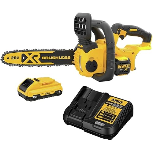 Dewalt DCCS620BDCB240C-BNDL 20V MAX XR Brushless Lithium-Ion 12 in. Compact Chainsaw and 20V MAX 4 Ah Lithium-Ion Battery and Charger Starter Kit Bundle