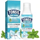 Tonsil Stone Mouthwash, Fresh Breath Oral Rinse for Tonsil Stone Removal and Prevention, Alcohol Free Mouth Wash Treatment Eliminates Bad Breath - 120 ML Mint Flavor