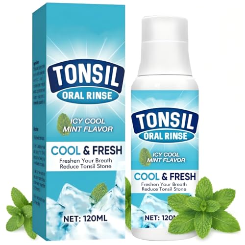 Tonsil Stone Mouthwash Oral Rinse for Tonsil Stone Removal and Prevention Alcohol Free Mouth Wash Treatment Eliminates Bad Breath - 120 ML Mint Flavor