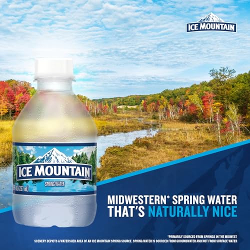 Ice Mountain Spring Water, 12 Pack – Refreshing Crisp Bottled Water – 8 fl oz Mini Bottle