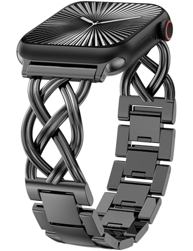 Image of TOYOUTHS Dressy Bracelet Compatible with Apple Watch Bands 38 /40 /41 /42 /44 /45 /46 /49mm Women, Celtic Stainless Steel Metal Fancy Nice Pretty Strap for iWatch Series 11 10 9 8 7 6 5 4 Ultra /SE 3 2 1