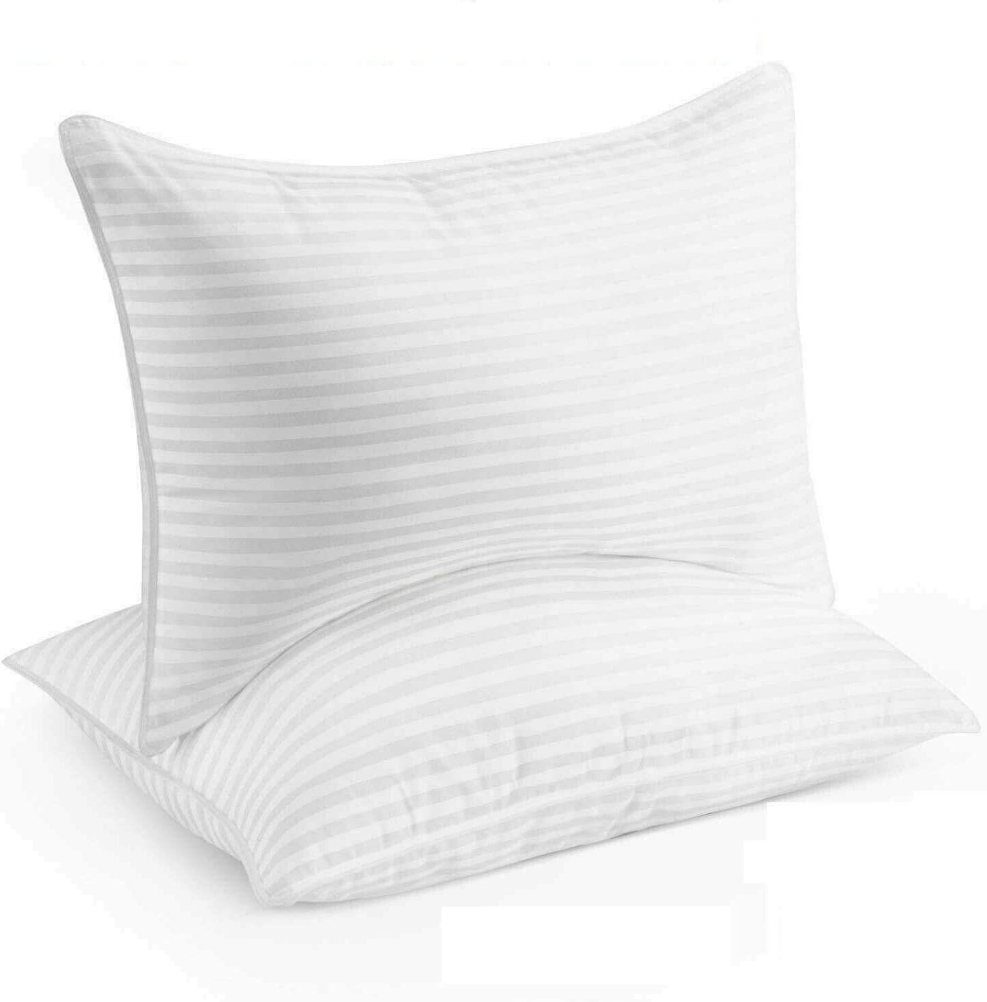 Le11 White Premium Soft Microfibre Pillows 2 Pack, Hypoallergenic And Dust Mite Resistant Hotel Pillows Pair Designed For Comfortable Luxury Sleep (2)
