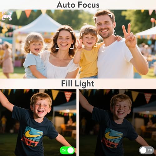 HERBYD Digitalkamera 4K Fotokamera 64MP Kamera Fotoapparat Tragbare Kompaktkamera mit 2,8 LCD Bildschirm, 18X Digitalzoom, 32GB SD Karte, 1 Schlüsselband für Kinder Teenager Anfänger (Schwarz)
