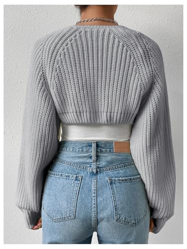 Image of Verdusa Women's Y2k Cropped Cardigan Sweaters Lightweight Knit Open Front Bolero Shrugs Spring Fall Outfits