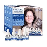 TriOak 4 Pack Cat Calming Pheromone Diffuser Refills, Enhanced Cat Calming Pheromones 4-Month Supply