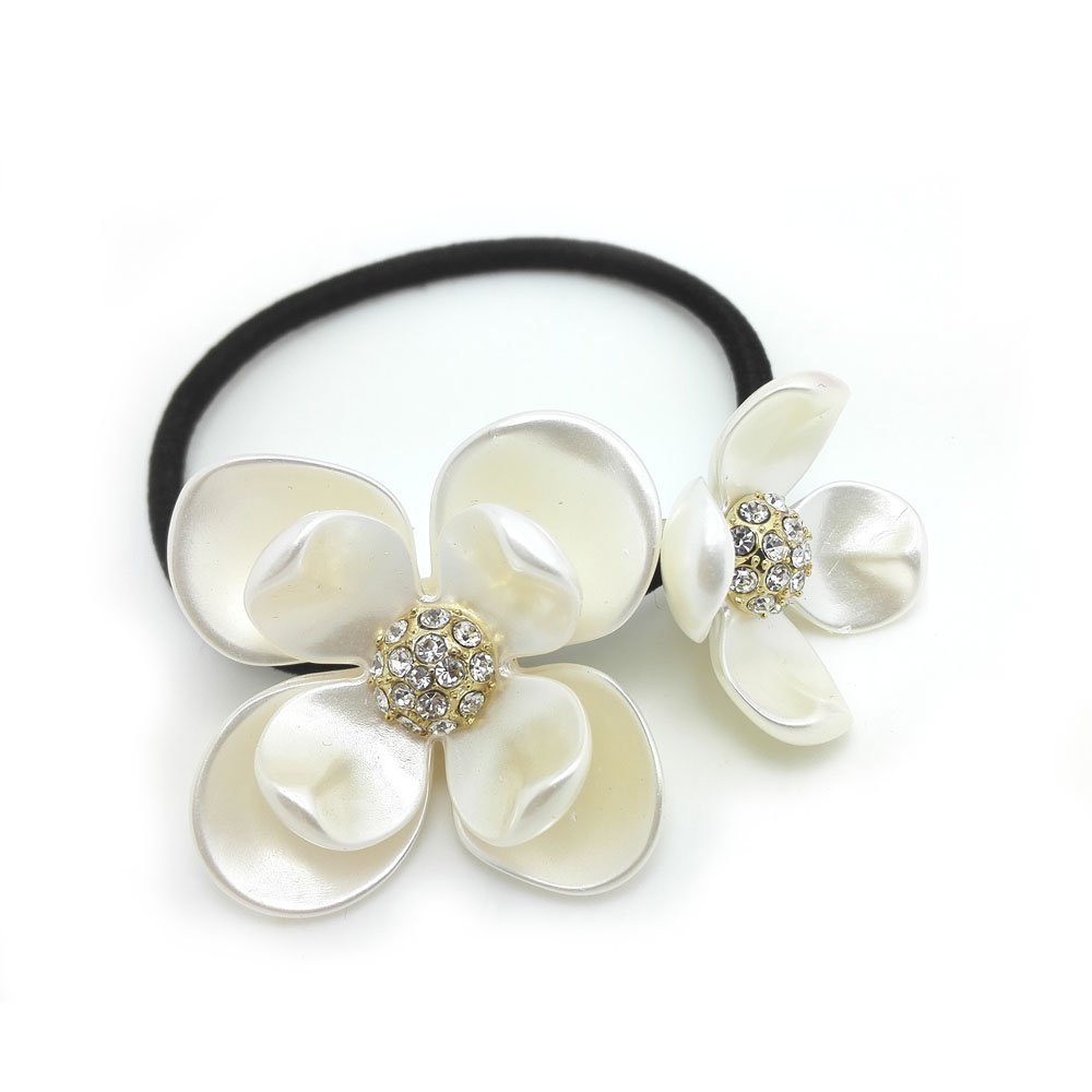 Amazon.com : Meilliwish Crystal Flowers Ponytail Holder Hair  display picture 1