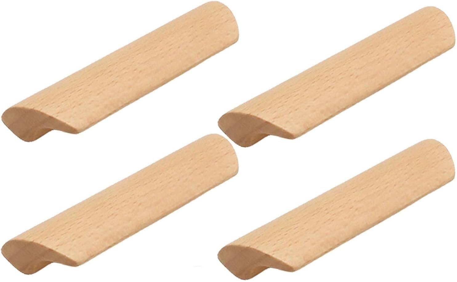Erere Wood En Drawer Pulls, Decorative Cabinet Handles For Kitchen Dressing Table(,Hole Center 128Mm)