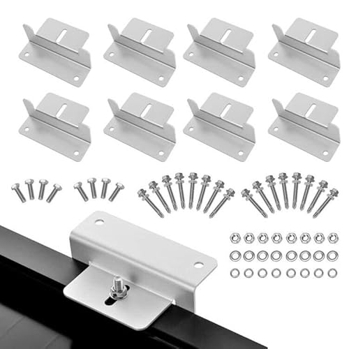 BlueXP 8 Stück Solarmodul Halterung Dachmontage Z-Halterung aus Aluminiumlegierung Solar Panel Montage Z Halterung mit Muttern und Schrauben Solarhalterung für Wohnmobile Boote Solarmodule Solar Panel Cover