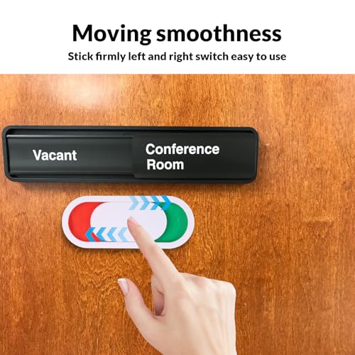 Image of Privacy Sign, Vacant Occupied Door Sign Adhesive Version Word Free Sliding Door Panel Please Knock for Office, Conference, Toilet, Hospital, Busy Light
