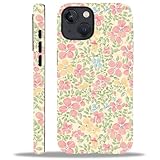 Akinmi Case for iPhone 13/14,Fresh Flowers Exquisitely Pattern Double Protective Phone Cover Cases Soft Silicone for iPhone 13/14