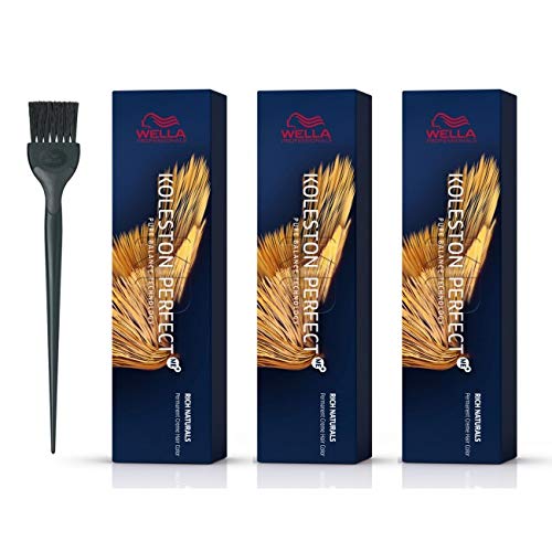 Wella Koleston Perfect Me+ Rich Naturals 10/1 paquete de 3 pinceles de color rubio ceniza más claro 60 ml