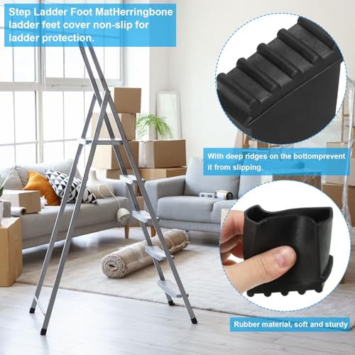 Tapis de pied pour échelle antidérapant en chevron, embouts de protection noirs - 5