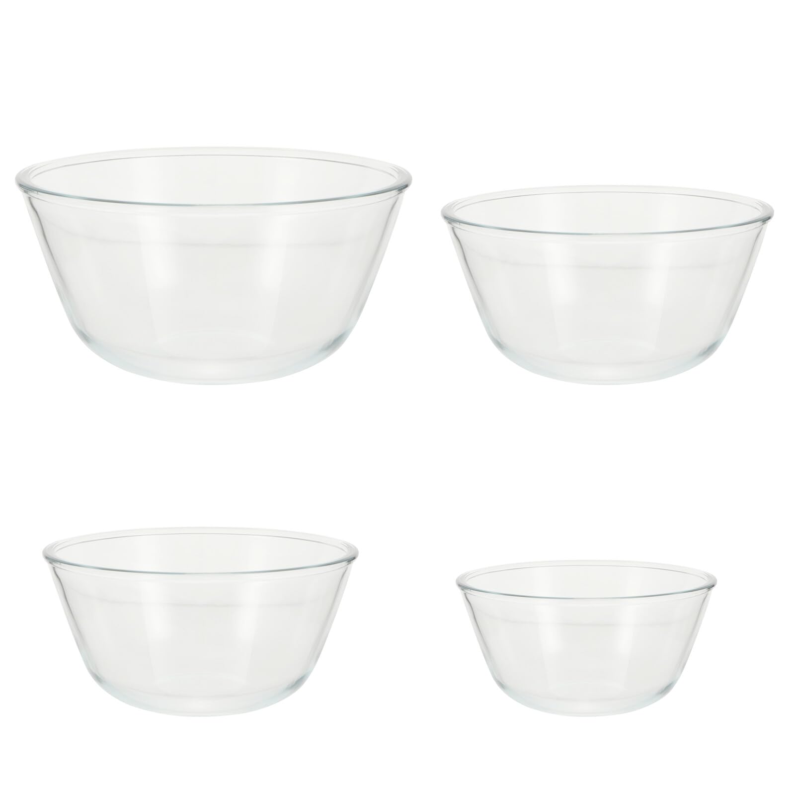 VICASKY 4 Stück Durchsichtige Glasschüssel 500ml 800ml 1050ml 1600ml
