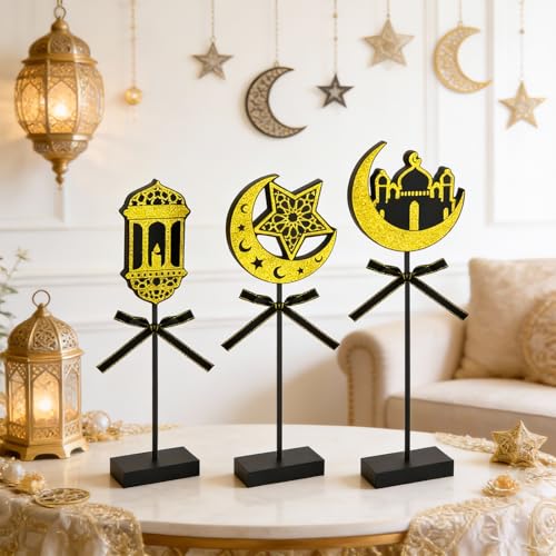 Save 33% on 3-Piece Ramadan Wooden Table Decor Set