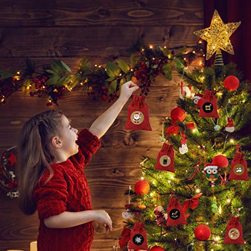 Adventskalenders, adventskalender tassen om te vullen met 24 adventskalender Sticker,Countdown to Christmas Fillers Jute… - Image 6