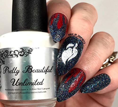ECBASKET Press On Nails Black Glitter Witch Stiletto Fake Nails 24pcs for Halloween Costume Nail Decorations Acrylic Halloween Teeth Almond Nails Pointed Nail Tips