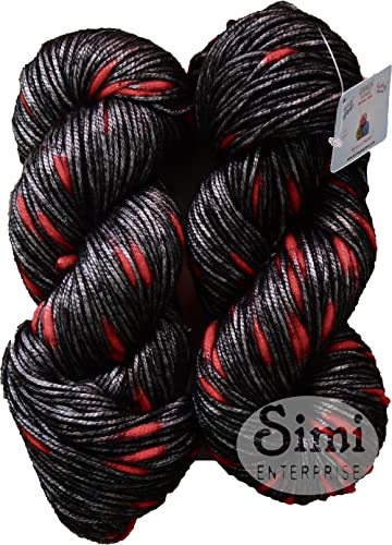 Image of Knitting Wool, Flite Joy Black Red 500 GMS Best Used with Knitting Needles, Crochet Needles Medium Thick Wool Yarn for Knitting.-TE Art-BGI