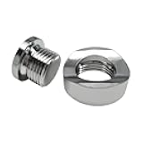 M18×1.5 Stepped Mounting Bung and Plug, 304 Stainless Steel Notched Style Mounting Bung & Plug, O2 Oxygen Sensor Mounting Exhaust Weld in Bung Plug, Car Accessories