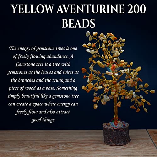 Image of REMEDYWALA Enhance Your Space with the Yellow Aventurine Crystal Tree Featuring 200 Beads