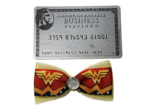 EmilyRose Couture Mini Ribbon Hair Bows with Rhinestones (Small Headband (Newborn to 3 months), Wonderwoman Emblem)3