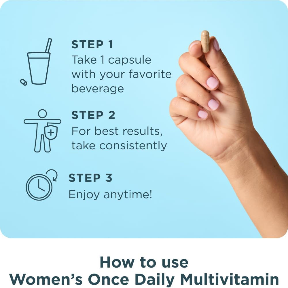 Ancient Nutrition Multivitamin for Women, Women's Once Daily Supplement, Methylated Vitamin B, C, K2, Magnesium, Folate & Iron, Supports Bone Health, 30ct