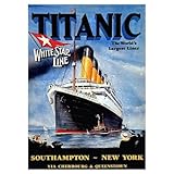 Hauteur: 20 Monde Féérique - Plaque Vintage Paquebot Titanic - 20x30cm