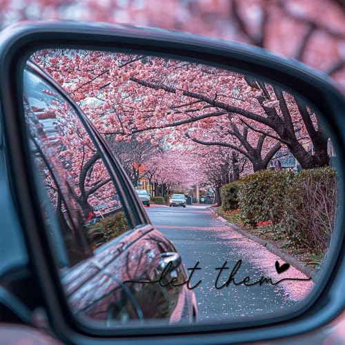 Image of Zpana Car Rearview Mirror Sticker, 3PCS Let Them Vehicle Rear View Window Decal with Heart, Positive Self Affirmation Mindfulness Automotive Bumper Protector Accessories, Universal Fit (Black)
