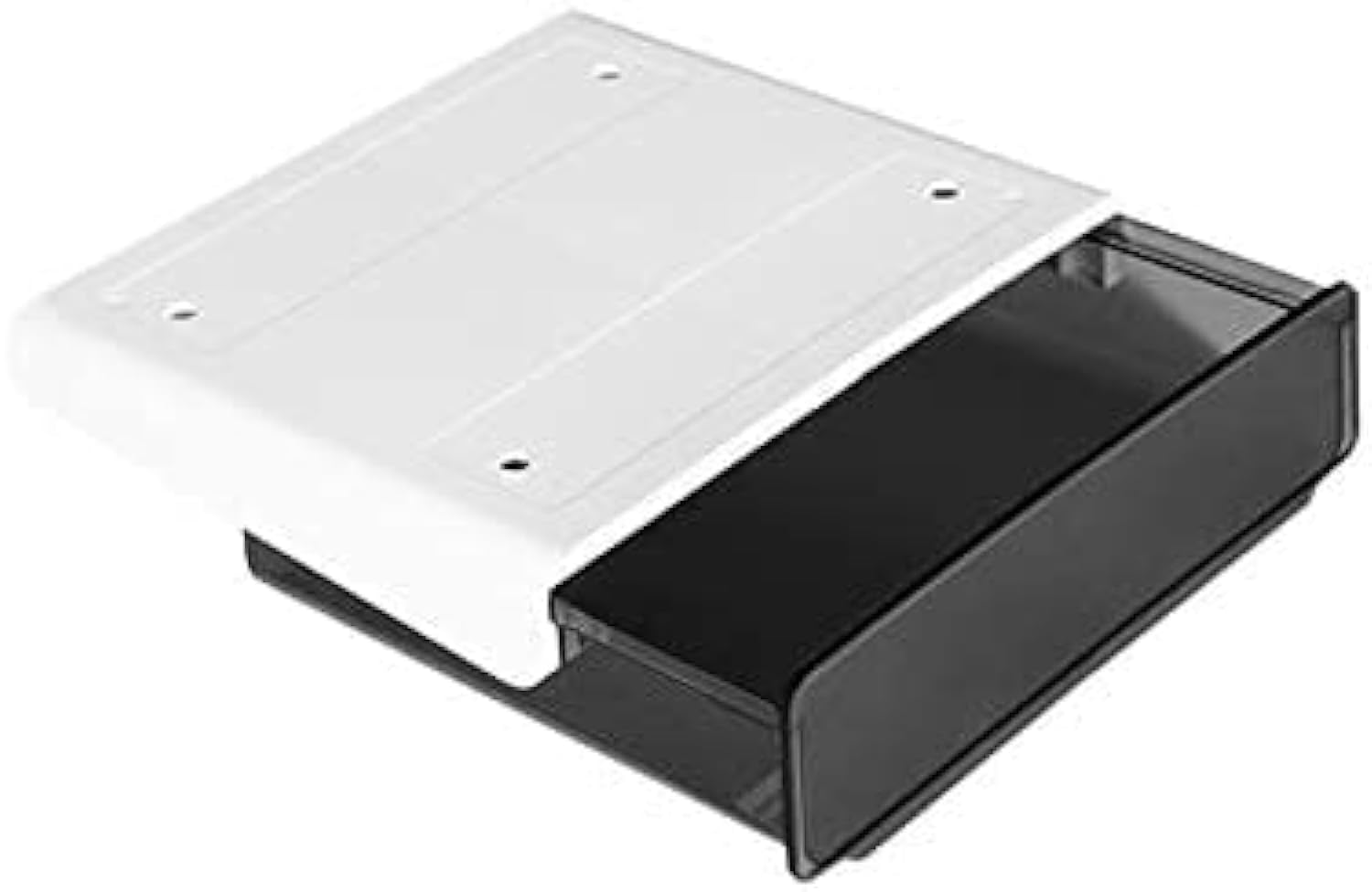 MOUNAY Self-adhesive Under Desk Drawer Organizer, Table Hidden Slide Out Large Storage Mounted Desktop, Pencil Holder Tray Drawers for Office Home School Stationery Kitchen (Large, Single Black) Large Single Black