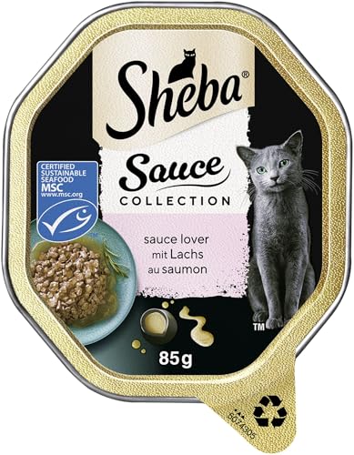 SHEBA Schale Nassfutter für Katzen Sauce Collection Sauce Lover mit Lachs MSC-Zertifiziert 2 x 11 x 85g – Ansicht 2