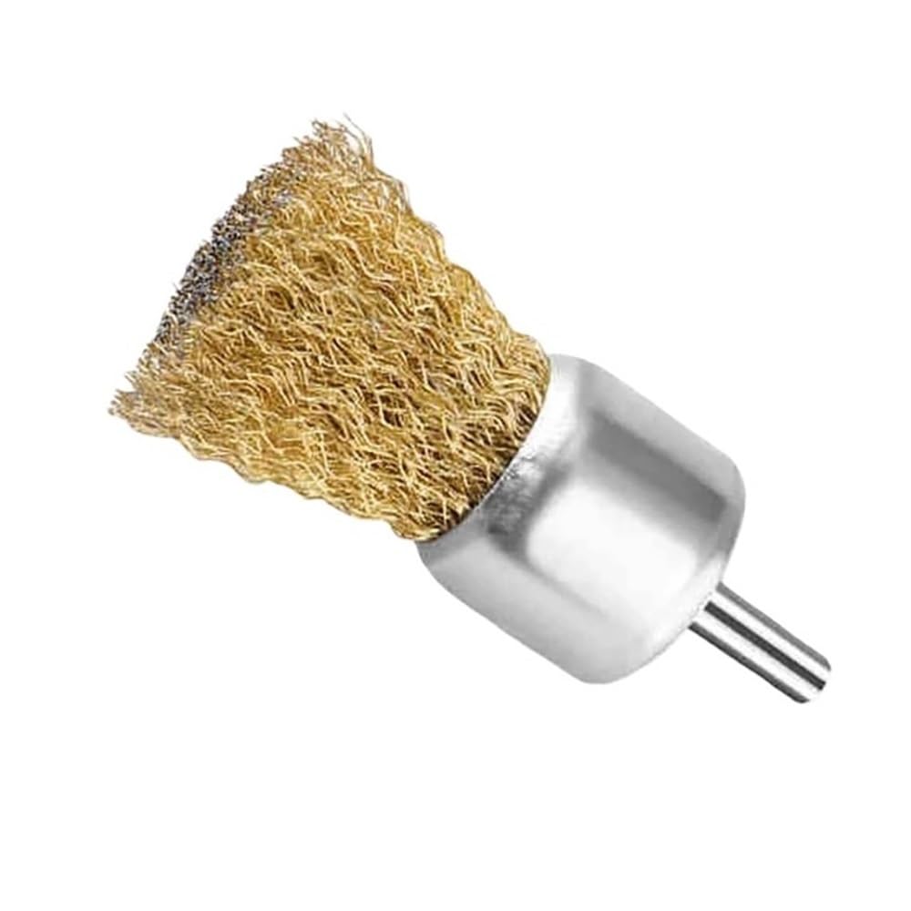 10 pezzi di spazzole metalliche con manico rotondo da 6 mm di diametro, spazzole for lucidatura e rettifica di trapani elettrici for lavorazione del legno(6x12mm)