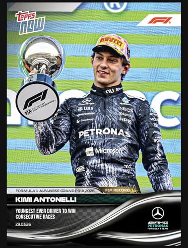 2026 ToppsNow Kimi Antonelli #22 -Youngest Ever Driver to Win Consecutive Races - Formula One 1...