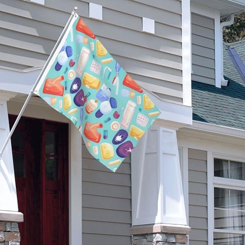 Drapeau de bienvenue maison motif médical dégradé toutes saisons