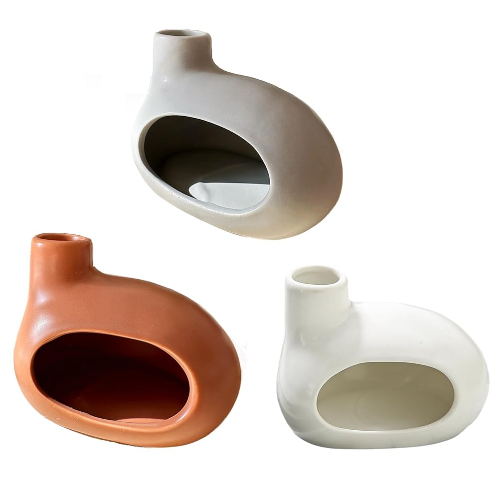 Porte-encens en céramique Cosmin : lot de 3 supports élégants pour brûler vos encens