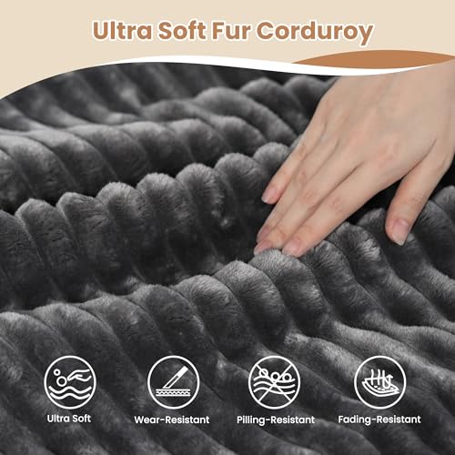 Image of HOOOWOOO Cloud Sectional Couches for Living Room,Modular Sectional Sofa No Assembly,133X108 Inch Plush Corduroy Large U Shaped Floor Couch Set with Deep Seat Left Chaise(Gray)
